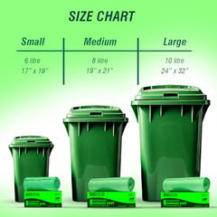 Beco Eco-Friendly Garbage Bags | 45 Pcs | Large- 24 x 32 Inches | 15 Bags x 3 Rolls | Green | Dustbin/Trash Bags with Detachable Drawstrings | For Dry & Wet waste