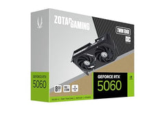 ZOTAC Gaming GeForce RTX 5060 Twin Edge 8GB Graphics Card - Black | 8 GB | DLSS4 | GDDR7 | PCIE 5.0 | SFF Ready | 3840 CUDA Cores | ZT-B50600E-10M | Only Graphics Card with 5 Year Warranty