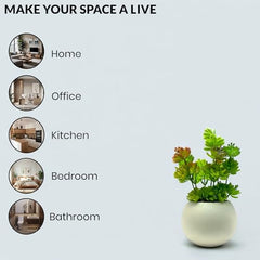 SKYGREEN Luxury Artificial Green Bonsai Tree with Stylish Decorative Pot for Modern Home, Office Desk & Shelf Decor | (BN-104)