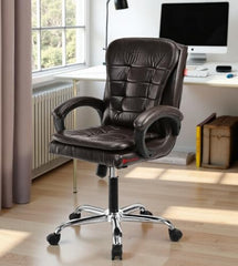 GOYALSON Mesh Back Revolving Chair for Office Home Swivel Desk Chair with Comfortable Seating & Wheels (1, Brown, Standard)