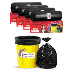 Shalimar Premium Scented Garbage Bags | Medium 19 X 21 Inches | 360 Bags (30 Bags X 12 Rolls) | Lavender Fragrance | Dustbin Bag/Trash Bag | (Black) - Perforated Box for Easy Dispensing