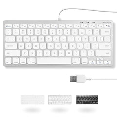 Macally Slim USB Wired Small Compact Mini Computer Keyboard for Apple Mac, iMac, MacBook Pro/Air, Mac Mini, Windows PC Desktops, Laptop (Space Gray)