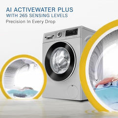 Bosch 10.5/6 KG Inverter Fully Automatic Front Load Washer Dryer (WNA2E4U1IN, 1400 RPM, 14 Wash Programs, LED touch display, Wash & Dry in 60 Mins, Cast Iron Grey)