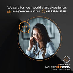 Resonate RouterUPS® Gen2 | Original Router UPS for 12V WiFi Router & Modem (Supports up to 2A) (7800mAh - 95% Longer Power Backup) | Compact Mini UPS with Intelligent Charging (Upto 6 Hrs Internet)