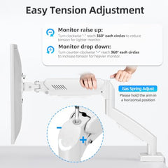 MOUNTUP Dual Monitor Stand for Desk, Monitor Arms for 2 Monitors 13-32 Inch | Holds 4.4-19.8lbs per Arm, VESA 75x75/100x100, Full Motion Monitor Mount for Home Office, C-Clamp & Grommet Base, Black