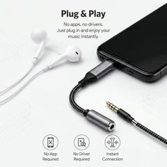 Type C to 3.5mm Audio Jack Connector with DAC Headphone Converter Adapter Compatible with iPhone 15 Pro Max/15Pro/15Plus Series/Galaxy/OnePlus/Google/Nothing & Other Type C Phones, Warranty