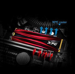 XPG ADATA GAMMIX S70 Blade M.2 NVME 1TB PCIe Gen4x4 2280 Internal Solid State Drive/SSD, Read/Write Speed Up to 7,400/6800 MB/s - (AGAMMIXS70B-1T-CS) Compatible with PC, Laptop and Play Station 5
