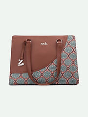ZOUK Office Essential Bag | Jute | Vegan Leather Handcrafted Tote Bag With Double Handle Shoulder Strap | Bristel