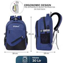 S.B. Collection Bags Unisex Usb Waterresistance Office/Business/College Daily Use Helping hand Backpack 32L Laptop Backpack (Grey Pro Plus)