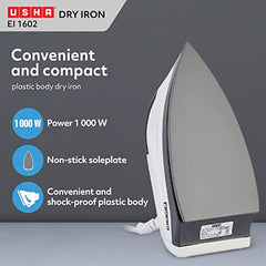 Usha EI 1602 1000-Watt Lightweight Dry Iron (multi-colour)