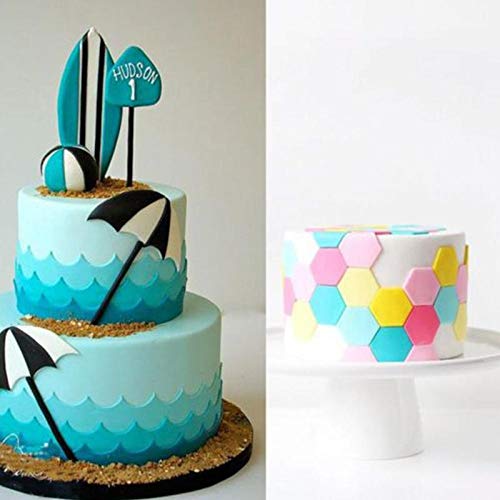 SYGA 4pcs / Set Geometry Wave Sugar Craft Plastic Fondant Cutter Cake Mould Cake Decoration