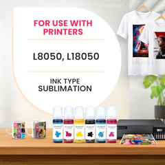 Splashjet Sublimation Ink for Epson - Heat Transfer Printing on Mugs, Mobile Cases, Polyester T-Shirts etc for use with Epson Printers - L130, L220, L360, L380, L1300 - (70gm x 4 Colour) - 501906