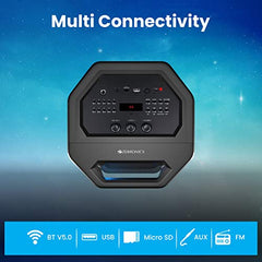 ZEBRONICS Space Deck Pro 55W Bluetooth Supporting Portable Speaker with USB,mSD Card,AUX,Built -in,LED Lights, TWS Function, Wireless Mic and Remote Control (Black)
