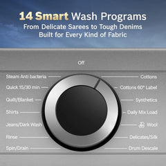 Bosch 10 kg 5 Star Front Load Fully Automatic Washing Machine, AI ActiveWater, Automated Dosing of Detergent, Inbuilt heater,14 Wash Programs,60L Large Drum,Cast Iron Grey, WGA254IRIN (2026 model)