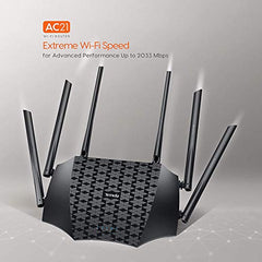 Tenda AC5 V3 AC1200 Wireless Dual Band WiFi Router, Speed Up to 867Mbps/5GHz + 300Mbps/2.4GHz, IPV6, Parental Control, Support Guest Network, 4*6dBi Externe Antennen (White)