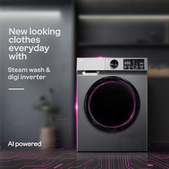 Godrej 9 Kg 5 Star with 5 Years Comprehensive Warranty, Steam Wash, Digi Inverter Motor, 1400 RPM Spin Motor, Fully Automatic Front Load Washing Machine (WFEON ZUS 9014 5.0 IDCRM GLWH, Glacial White)