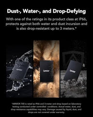 Lexar Armor SL700 Portable SSD, 2TB, up to 2000MB/s Read, up to 2000MB/s Write, Compatible w/Type-C Laptops, iPhone 15, Smartphones, Tablets, PS5, Xbox, USB 3.2 Gen 2x2, Slim and Lightweight