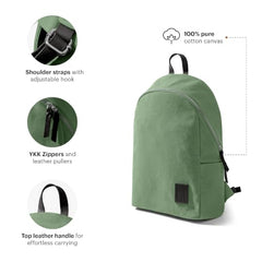 DailyObjects Pedal Everyday Casual Laptop Backpack (16L) Fits Upto 14 Inch Laptop, Unisex Travel Backpack Durable Canvas Material, Zippered Compartments With Pockets (Beige)
