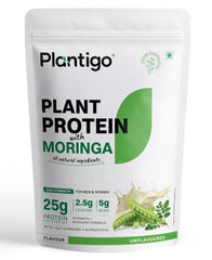 Plantigo Plant Protein Powder with Moringa Superfood | 25g Protein, 5g BCAA, 2.5g Leucine, Digestive Enzymes | 3rd Party Lab Tested | Lush Mango Flavor - Travel Pouch