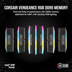 CORSAIR Vengeance RGB DDR5 RAM 48GB (2x24GB) 5200MHz CL38 Intel XMP iCUE Compatible Computer Memory - Black (CMH48GX5M2B5200C38)