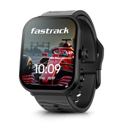 Fastrack MYND 1.93” AMOLED Display Smart Watch for Men & Women with AI Watch Faces,AI Chat,Offline Voice Commands,Curved Metallic Design,Functional Crown,BT Calling, Health Suite,100+ multisport modes