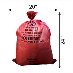 HEAN Bio Hazard Waste Disposal Bags, 20x24 inch, 75 Micron, Bio Medical Garbage Bags (Yellow - 10)