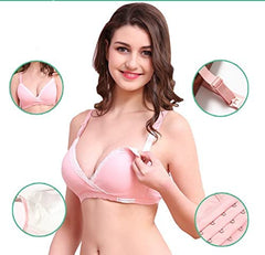MOMISY Women's Top Open Maternity Nursing Bra Wire Free Lace Cotton Closure Breastfeeding Pregnancy Bra (Grey, 34B)