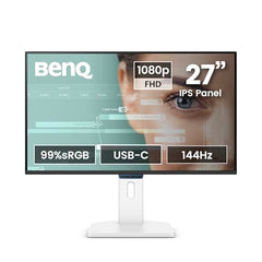 BenQ GW2790TC 27" (68.58cm) IPS 144Hz FHD Eye-Care Monitor |99% sRGB|1500:1 CR|USB-C(20W)| 2Wx2 Speakers|Height, Tilt, Pivott,Swivel| Ultrathin Bezel| HDMI |DP| AMD FreeSync|TÜV 4-Star(White)
