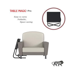 TABLE MAGIC- BADE Multipurpose Laptop Table Mat Finish - Adjustable, Foldable, Portable, Engineered Wood Top with Footrest, Top Size 60 * 45cm (X-Large, Midnight Black)