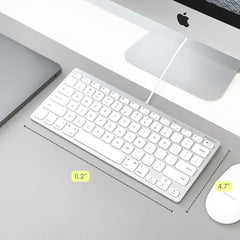 Macally Slim USB Wired Small Compact Mini Computer Keyboard for Apple Mac, iMac, MacBook Pro/Air, Mac Mini, Windows PC Desktops, Laptop (Space Gray)