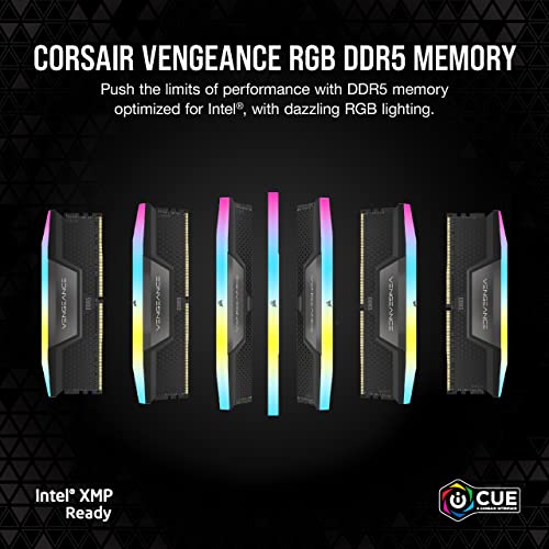CORSAIR Vengeance RGB DDR5 RAM 96GB (2x48GB) 6800MHz CL34-42-42-110 1.4V Intel XMP 3.0 Desktop Computer Memory – Black (CMH96GX5M2B6800C34)