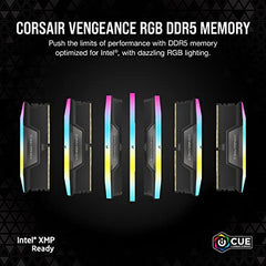 CORSAIR Vengeance RGB RS DDR5 RAM 32GB (2x16GB) 6000MHz CL36-44-44-96 1.35V AMD Expo Intel XMP Computer Desktop Memory – Gray (CMG32GX5M2E6000Z36)