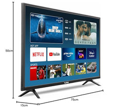 VW 80 cm (32 inches) Frameless Series HD Ready Android Smart LED TV VW32S