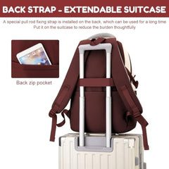 TS WITH TECHSUN College Laptop Backpack for Women & Teens with Zipper Pouch | School Bag for Girls 13-14 Years | 18 Inch Book Backpack | Travel School Bag, Tuition, Coaching (CAPYBARA - BROWN)