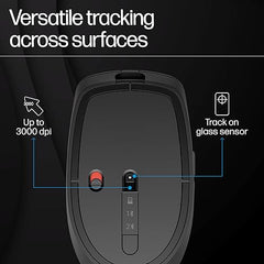 HP 710 Rechargeable Silent Mouse/6 programmable buttons/90-day Rechargeable Battery Life Track-On Glass Sensor(Silver)