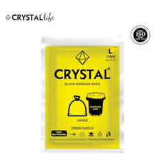 Crystal Pouch Garbage Bags Dustbin Bags and Plastic Covers For Home Malls Parks Hospitals Hotels | Medium Size | Black | 19 X 21 Inch | 6 Packs Of 30 pcs | Total 180 pcs