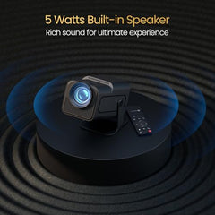 Portronics Beem 450 Smart LED Projector with 1080p Full HD Resolution, Built-in Streaming Apps (Netflix, Prime Video, Hotstar), 4000 Lumens, Screen Mirroring, 3 Watt Speaker, Bluetooth, Wi-Fi (White)