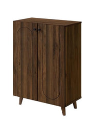 DeckUp Milo Engineered Wood 2-Door Shoe Rack (Walnut, Matte Finish)