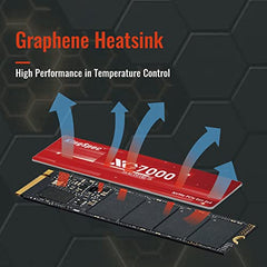 KingSpec XG7000 2TB NVMe SSD PCIe 4.0-7400MB/s Read Speed, 3D TLC NAND M.2 2280 Internal SSD, Compatible with Gaming PC, Laptop, PS5 Console