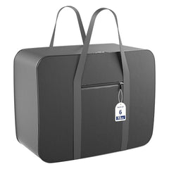 Kuber Industries Pack of 3 Storage Bag | Clothes Storage Bag | Rexine Underbed Storage Bag | Wardrobe Organizer for Blanket-Comforters | Foldable Attachi Bag | Black Patti | Large | Grey