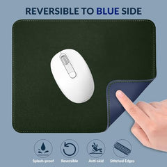 Tukzer Extended Vegan PU Leather Mouse Pad Desk mat Smooth Reversible Dual Color Splash Proof Anti Fray Stitched Edges Non-Slip Mousepad for Laptop Notebook Gaming Computer(Blue & Yellow 90CM X 45CM)
