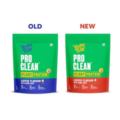Yogabar Pro Clean Plant Protein | Coffee Flavour with Monk Fruit | 25g Protein per Serving | Clean & Natural Blend | 500g Pack of 2