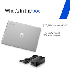 HP Chromebook 14, MediaTek Kompanio 540 (4GB LPDDR5, 128GB UFS) HD, Touch, Anti-Glare, Micro-Edge, 14''/35.6cm, ChromeOS, 100GB Google One(1yr),Modern gray,1.35kg, nm0006MU, HD Camera w/shutter Laptop