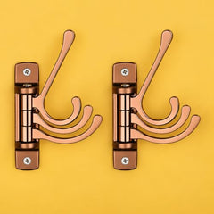 iSTAR Wall Hooks for Hanging | Flexible 4 Pin Hooks Bathroom Cloth Hanger Wall Hook Door Robe Hooks for Hanging Keys, Clothes, Towel (Rose Gold, Pack of 3)
