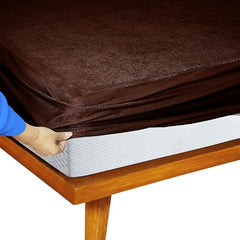 Feelme Mattress Cover King Size 84x84 Waterproof Cotton Mattress Protector for Double Bed (84x84 Inch/ 7x7 Feet Grey) 210 GSM 100% Waterproof
