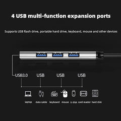 Sounce 4-Port USB 3.0 Hub for PC – High-Speed Aluminum USB Hub Compatible with PC, MacBook, Mac Pro, Mac mini, iMac, Surface Pro, and XPS. 4-Port High Speed USB Hub with Aluminium Shell