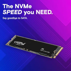 Crucial P3 Plus 2TB PCIe 4.0 3D NAND NVMe M.2 SSD, up to 5000MB/s - CT2000P3PSSD8