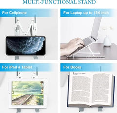 EDNITA ( 2Pcs Mini Laptop Stand for Desk | Portable Metal PC Desk Stand, Aluminium Cooling Pad Mini Clip Compatible with MacBook Apple Laptop, Lenovo, Dell, Hp, Acer & Other Laptops (Black)