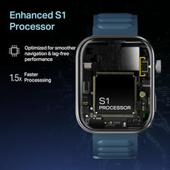 boAt Chrome Endeavour, Premium Metal Body, 1.96”(4.97cm) AMOLED Display,AI Coach Health Insights,Advanced S1 Processor,HRV,VO2 Max,Auto Watchface Refresh, Smart Watch for Men & Women (Fusion Blue)