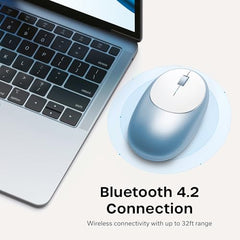 SATECHI M1 Wireless Bluetooth Mouse, USB-C Rechargeable, Compact, Silver